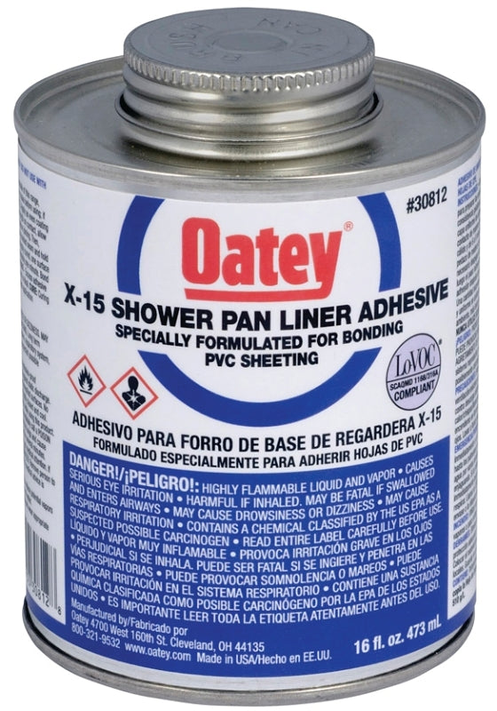 OATEY Oatey X-15 30812 Bonding Adhesive, 16 oz Can, Liquid, Green PLUMBING, HEATING & VENTILATION OATEY