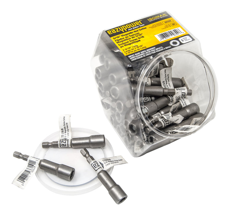 EAZYPOWER Isomax 00329 Series Nutsetter, 2-9/16 in L Dimensions, Magnetic, Steel, 5/16 in Hex Drive TOOLS EAZYPOWER