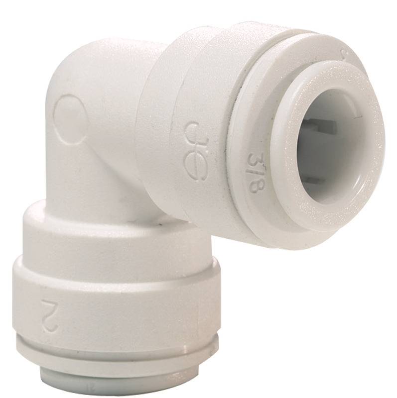 SHARKBITE John Guest PP0312WP Union Pipe Elbow, 3/8 in, Polypropylene, White, 150 psi Pressure PLUMBING, HEATING & VENTILATION SHARKBITE