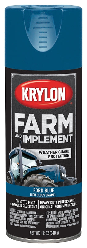 KRYLON Krylon K01936000 Farm Equipment Spray, High-Gloss, Ford Blue, 12 oz