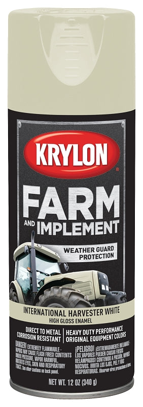 KRYLON Krylon K01945000 Farm Equipment Spray, High-Gloss, International Harvester White, 12 oz PAINT KRYLON