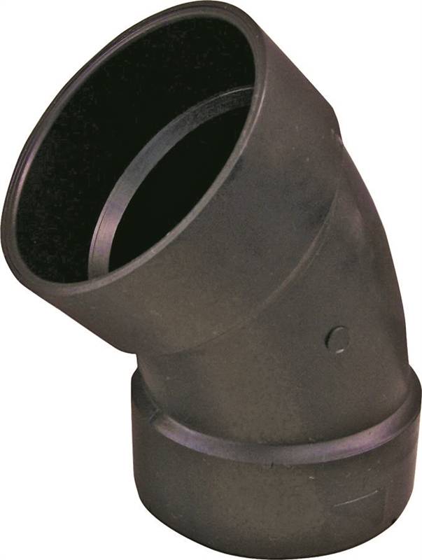 IPEX USA LLC-CANPLAS Thrifco Plumbing 6792503 1/8 Bend Pipe Elbow, 3 in, Hub, 45 deg Angle, ABS, Black LAWN & GARDEN IPEX USA LLC-CANPLAS