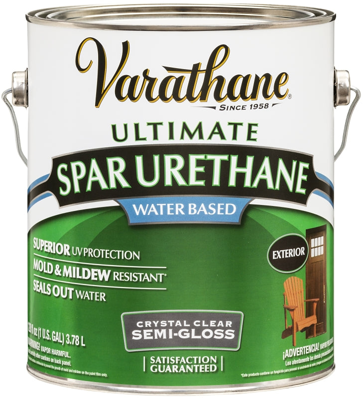 VARATHANE Rust-Oleum 250131 Urethane Paint, Semi-Gloss, Liquid, Crystal Clear, 1 gal, Can