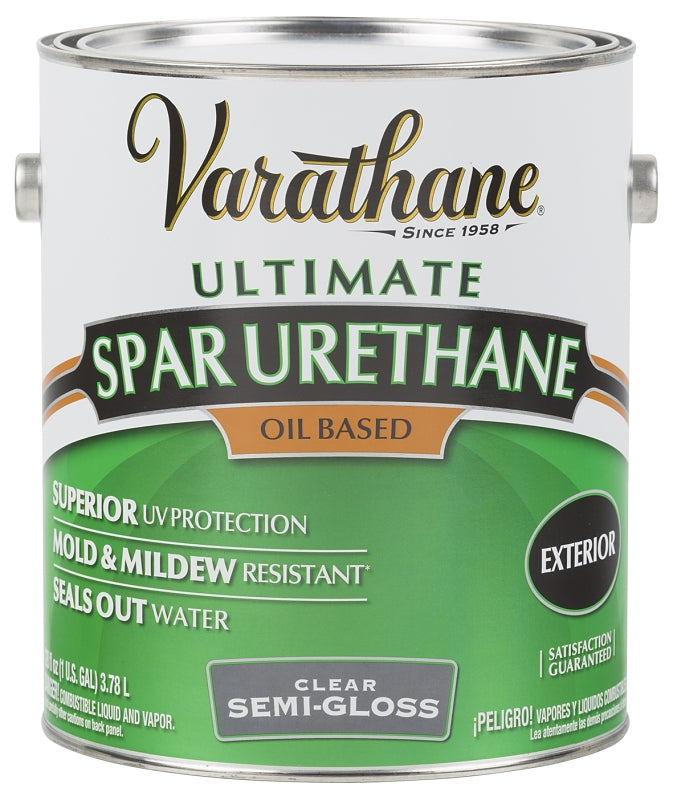 VARATHANE Varathane 9431 Spar Urethane Paint, Semi-Gloss, Liquid, Clear, 1 gal, Can PAINT VARATHANE