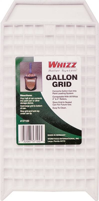 WHIZZ Whizz 57100 Bucket Grid, Plastic, White, For: Whizz 2 in and 4 in Rollers, 1 gal Can PAINT WHIZZ