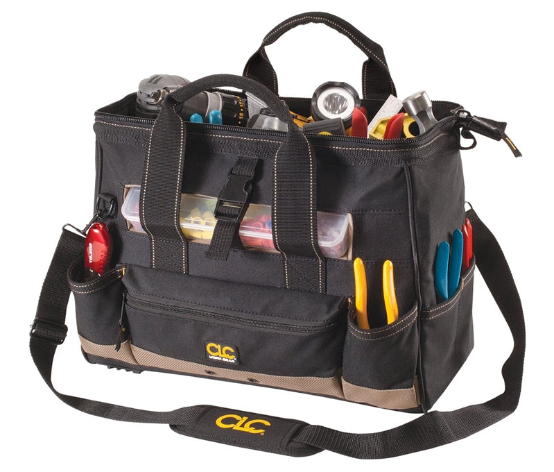 HULTAFORS CLC Tool Works Series 1534 Tool Bag, 8 in W, 11 in D, 16 in H, 25-Pocket, Polyester, Yellow TOOLS HULTAFORS