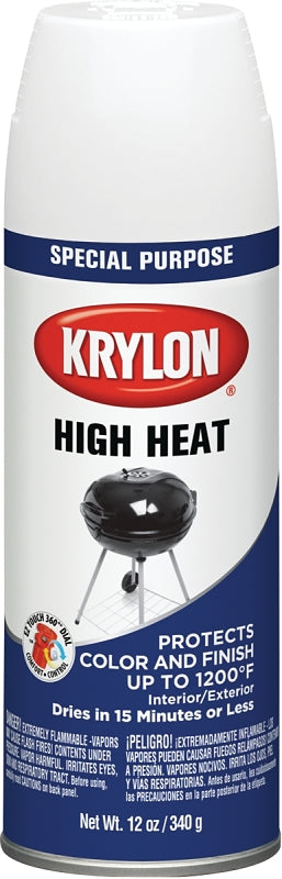 KRYLON Krylon K01505777 Spray Paint, 12 oz Can, 20 sq-ft Coverage Area, Solvent Base, Flat, White AUTOMOTIVE KRYLON