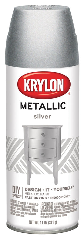 KRYLON Krylon K01406 Metallic Spray Paint, Metallic, Silver, 11 oz, Can