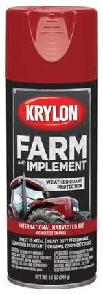 KRYLON Krylon K01933000 Farm Equipment Spray, High-Gloss, International Harvester Red, 12 oz