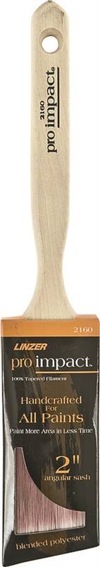 LINZER Linzer WC 2160-2 Paint Brush, Natural Handle, Wood Handle, 2 in W, 2-1/2 in L Bristle, Polyester Bristle, Sash Handle