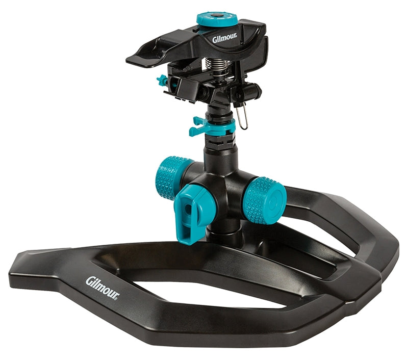 GILMOUR MFG Gilmour 811933-1001 Impact Sprinkler with On/Off Base, Spigot, 43 ft, Adjustable Nozzle, Metal/Plastic