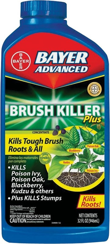 BIOADVANCED BioAdvanced 704640B Series Brush Killer, Compositions: Triclopyr, Triethylamine Salt, Ethanol, 32 oz Bottle, Liquid LAWN & GARDEN BIOADVANCED