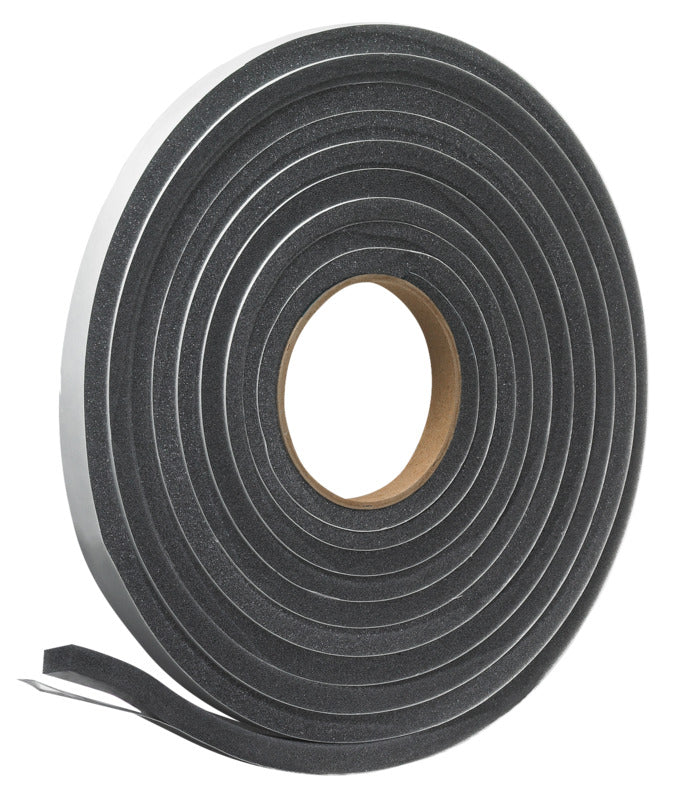 FROST KING Frost King L347 Foam Tape, 1/2 in W, 17 ft L, 3/8 in Thick, Polyfoam, Charcoal