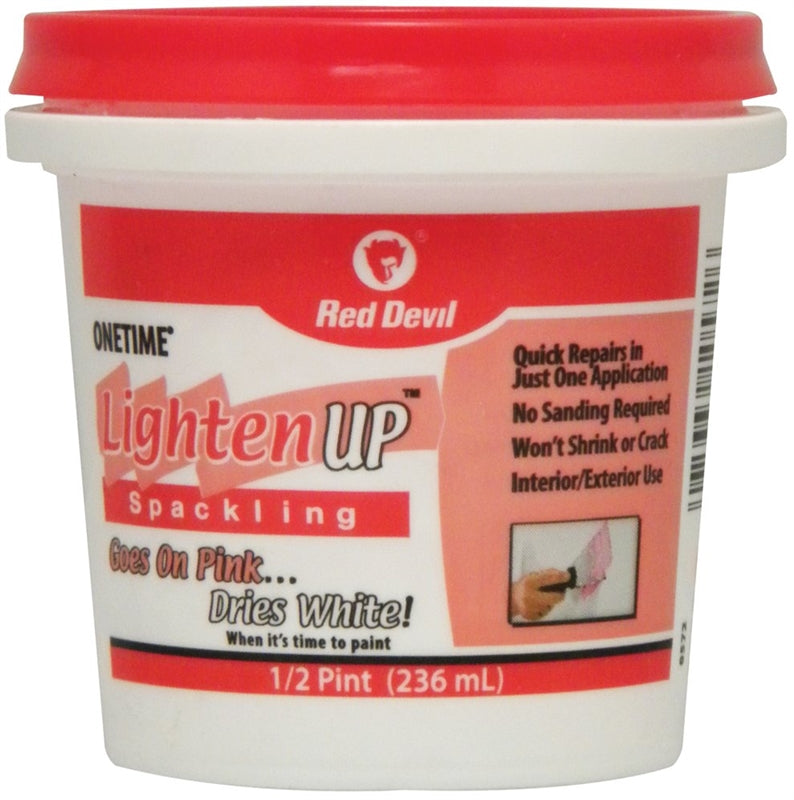 RED DEVIL Red Devil 0572 Spackling Compound, Oil, Water Base, White, 0.5 pt Tub