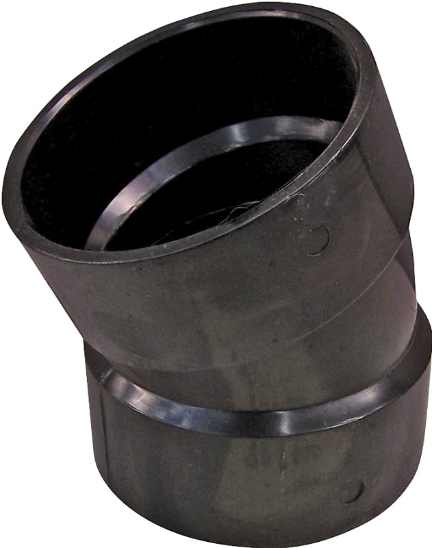 IPEX USA LLC-CANPLAS Canplas 102554BC Pipe Elbow, 4 in, Hub, 22.5 deg Angle, ABS, Black LAWN & GARDEN IPEX USA LLC-CANPLAS