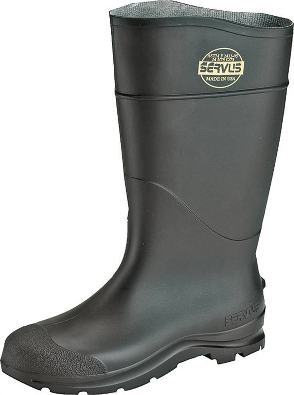 PQ FOOTWEAR LLC Servus 18821-12 Non-Insulated Knee Boots, 12, Black, PVC Upper, Insulated: No