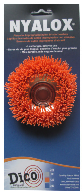 DICO PRODUCTS Dico Nyalox 7200006 Cup Brush, 3 in Dia, 5/8-11 Arbor/Shank, Nylon Bristle, Female Threaded Bristle AUTOMOTIVE DICO PRODUCTS