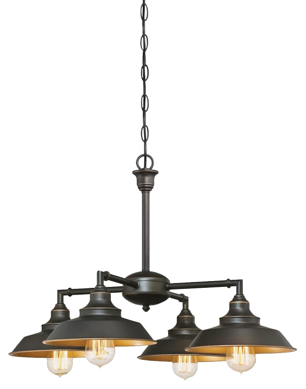 WESTINGHOUSE Westinghouse Iron Hill Series 6345000 Chandelier, 120 V, 1-Tier, 4-Lamp, Incandescent, LED Lamp, Metal Fixture ELECTRICAL WESTINGHOUSE