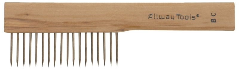ALLWAY ALLWAY BC Brush Comb, Steel Trim, Hardwood Handle