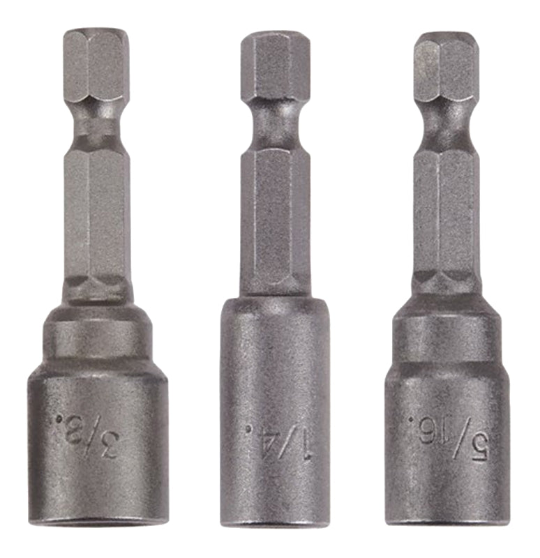 IRWIN Irwin IWAF242-3 Series Nutsetter Set, 1-7/8 in L Dimensions, 3-Piece, Lobular, Steel, 3/PK TOOLS IRWIN
