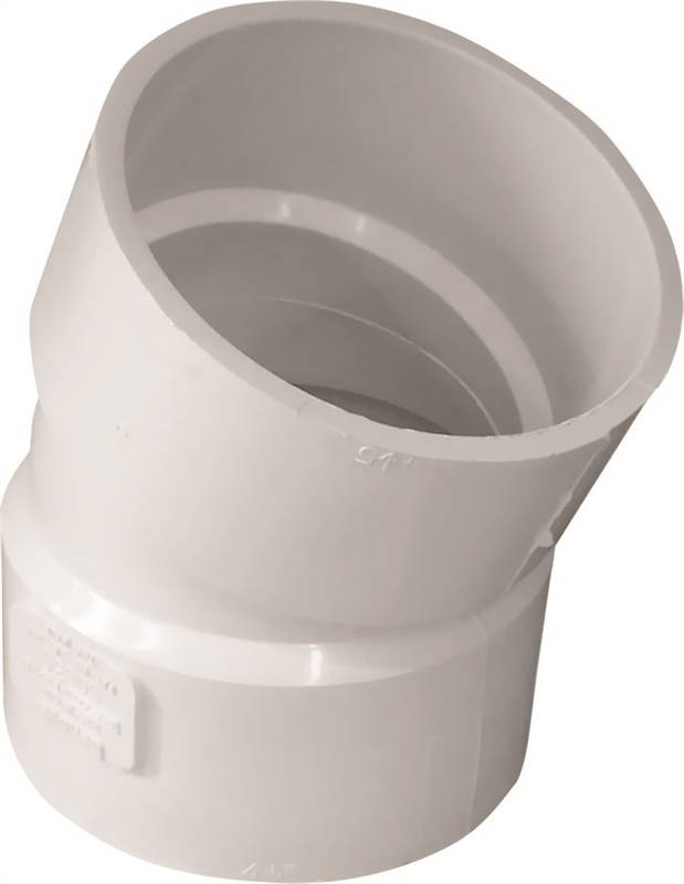 IPEX USA LLC-CANPLAS IPEX 414203BC Sewer Pipe Elbow, 3 in, Hub, 22.5 deg Angle, PVC, White