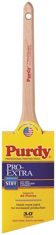 PURDY Purdy 144080730 Trim Brush, Natural Hardwood Handle, 3 in W, Nylon/Polyester Bristle, Rat Tail Handle PAINT PURDY