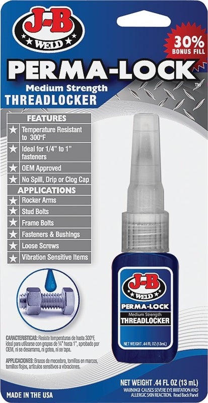 J-B WELD J-B Weld 24213 Threadlocker, Liquid, Slight, Characteristic, Blue, 13 mL, Bottle AUTOMOTIVE J-B WELD