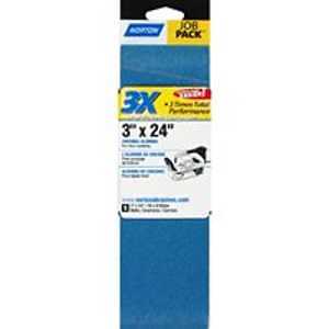 NORTON Norton 49270 Sanding Belt, 3 in W, 24 in L, Zirconia Aluminum Abrasive, 80 Grit, Medium TOOLS NORTON