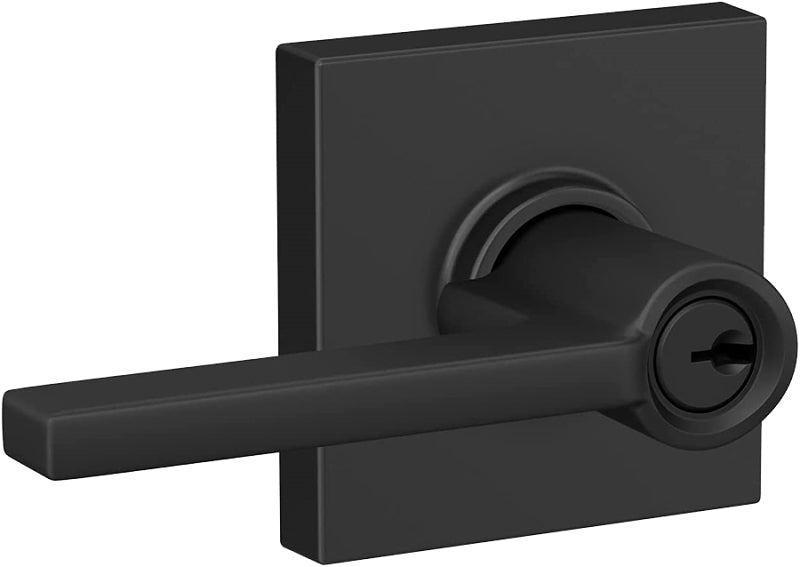 SCHLAGE LOCK Schlage F Series F51A LAT 622 COL Entry Lever, Matte Black, Brass/Zinc, Residential, Reversible Hand, AAA Grade HARDWARE & FARM SUPPLIES SCHLAGE LOCK