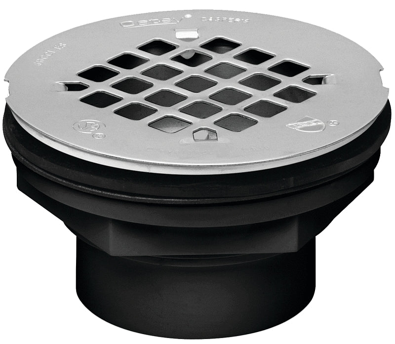 OATEY Oatey 42093 Shower Drain, ABS, Black, Specifications: Snap-In Cover Design, Solvent Weld Connection, Round Shape PLUMBING, HEATING & VENTILATION OATEY