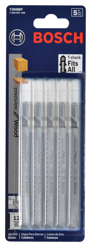 BOSCH Bosch T308BP Jig Saw Blade, 0.3 in W, 4-5/8 in L, 12 TPI TOOLS BOSCH