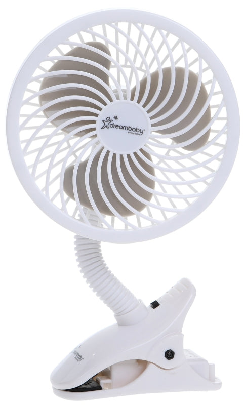 TEE-ZED PRODUCTS LLC Dreambaby EZY-Fit Series L2317 Clip-On Fan, Deluxe, White, For: Strollers, Desk, Tabletops, Cribs, Playpens and More