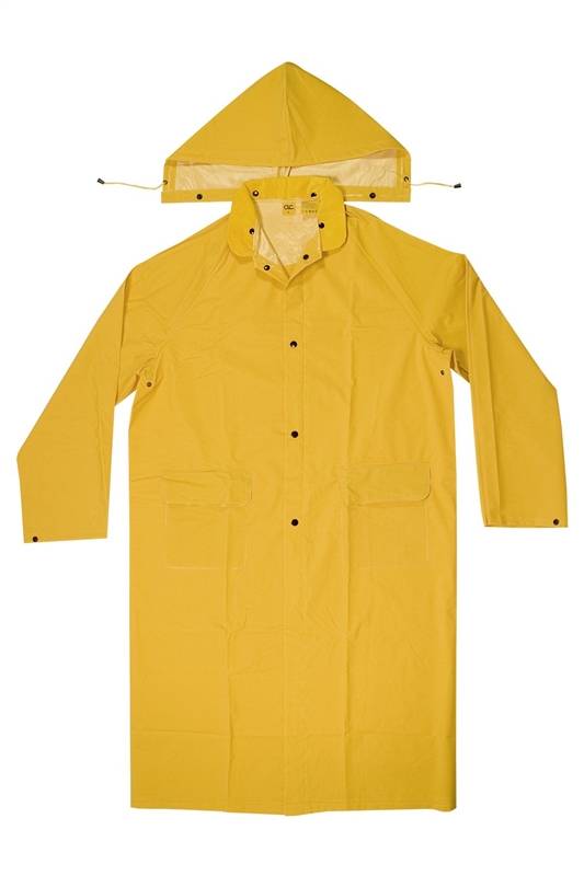 HULTAFORS CLC CLIMATE GEAR Series R105L Protective Coat, L, PVC, Yellow, Detachable Collar, Snap Front Closure AUTOMOTIVE HULTAFORS