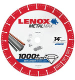 LENOX Lenox MetalMax 1972932 Cut-Off Wheel, 14 in Dia, 5/32 in Thick, 1 in Arbor, 25, 30 Grit, Diamond Abrasive TOOLS LENOX