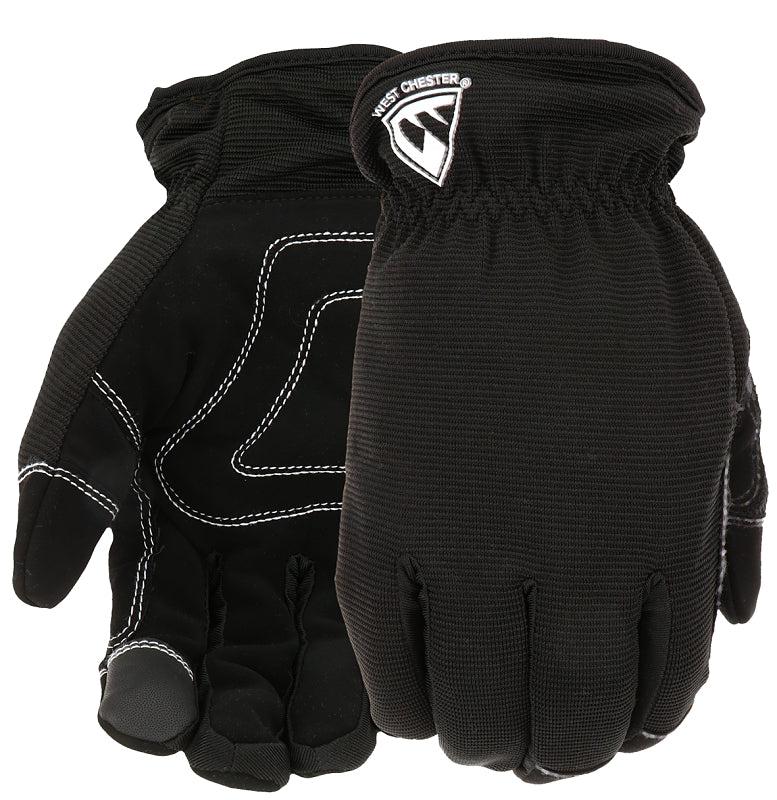BOSS MFG West Chester 96156BK-L Winter Gloves, Unisex, L, Saddle Thumb, Elastic, Slip-On Cuff, Black