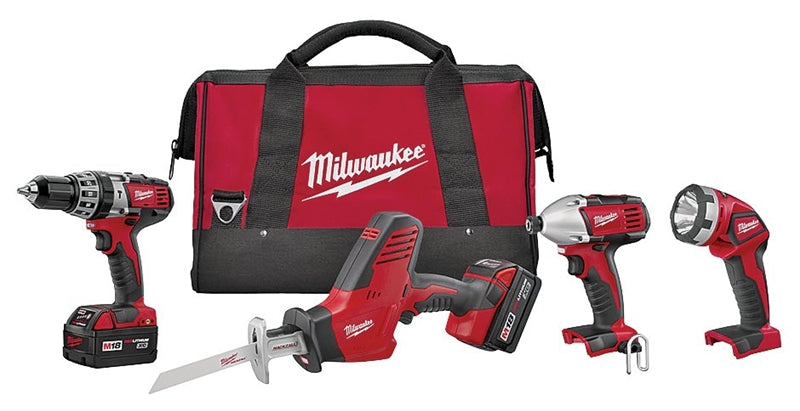 MILWAUKEE Milwaukee 2695-24 Combination Kit, Battery Included, 18 V, 4-Tool, Lithium-Ion Battery