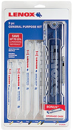 LENOX Lenox 121439KPE Reciprocating Saw Blade Kit, 9-Piece, Bi-Metal TOOLS LENOX