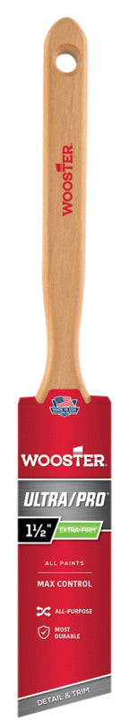 WOOSTER BRUSH Wooster 4153-1-1/2 Paint Brush, 1-1/2 in W, 2-7/16 in L Bristle, Nylon Bristle, Sash Handle