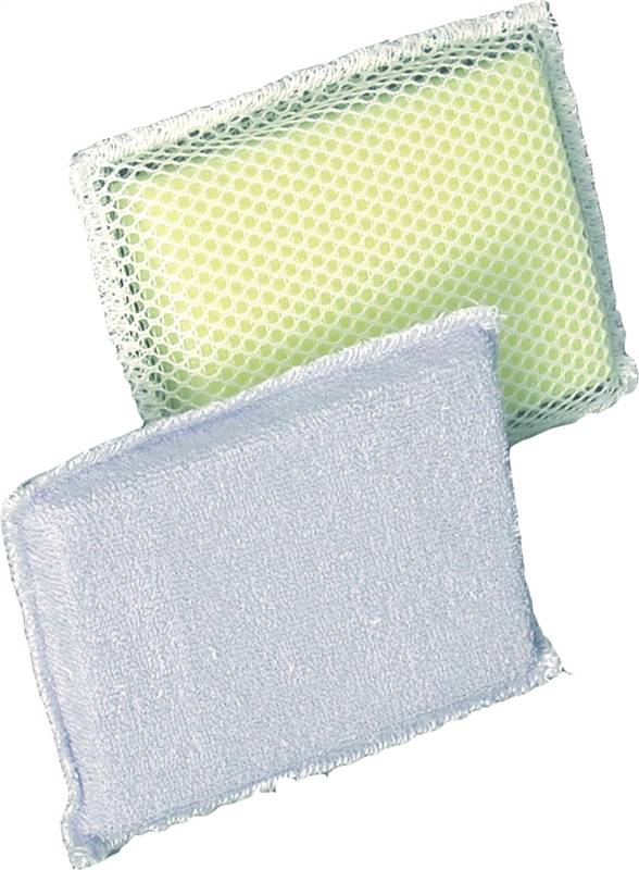 BIRDWELL CLEANING Birdwell 353-24 Scouring Sponge, 6-1/4 in L, 4 in W, 3/4 in Thick, Terry Cloth