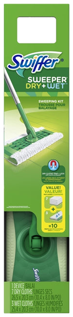 SWIFFER Swiffer 3700092814 Floor Sweeper Starter Kit, Includes: Dry Sweeping and Wet Mopping Refills and Hang Tag