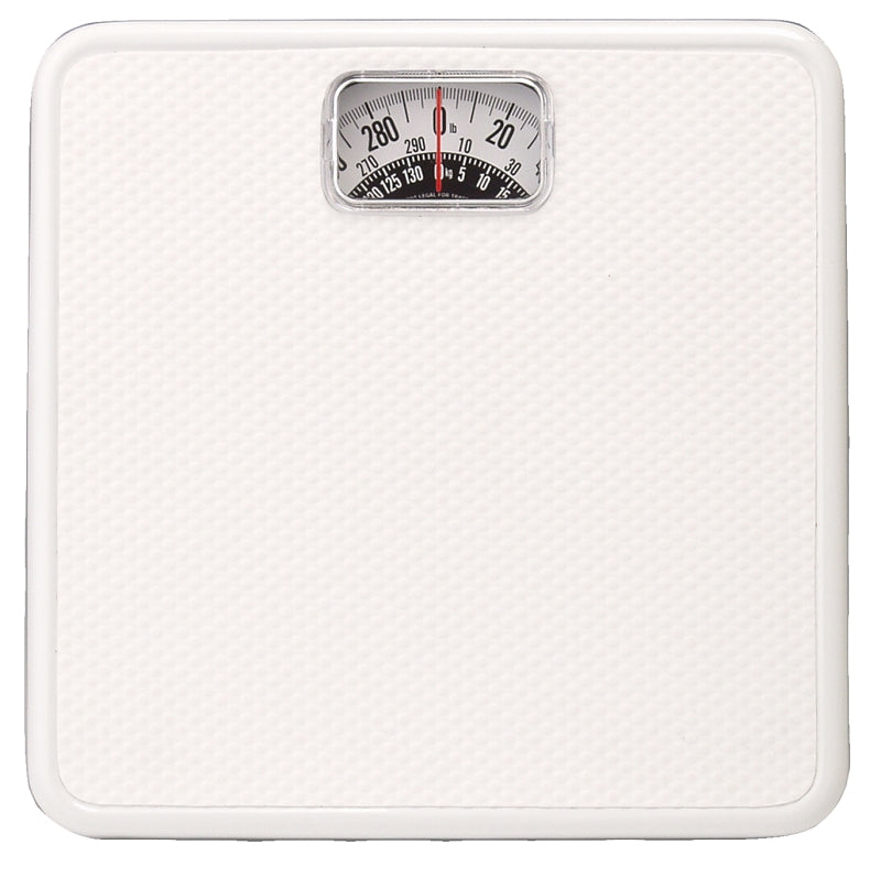 TAYLOR Taylor 20004014EXP Bathroom Scale, 300 lb Capacity, Analog Display, Steel Housing Material, White, 10-1/2 in OAW