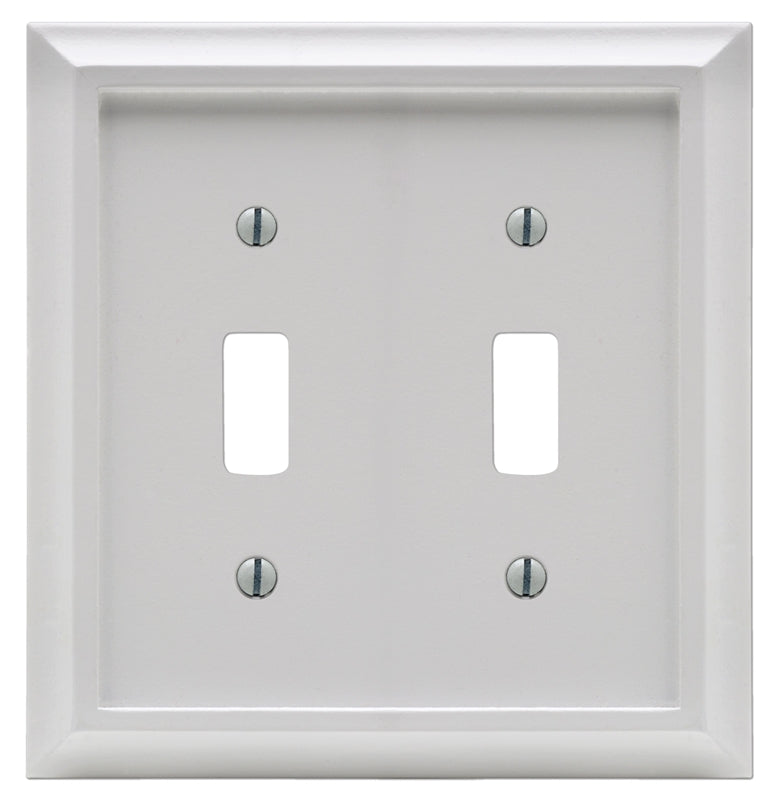AMERELLE Amerelle 2040TTW Wallplate, Decorative, 2-Gang, Wood, White ELECTRICAL AMERELLE