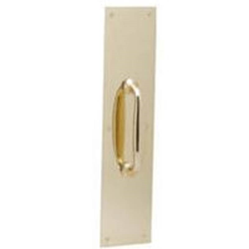 SCHLAGE BUILDERS HARDWARE Schlage SC8400 Series SC8311-5B33.5X15G Pull Plate, 3-1/2 in W, 15 in H, Brass, Brass
