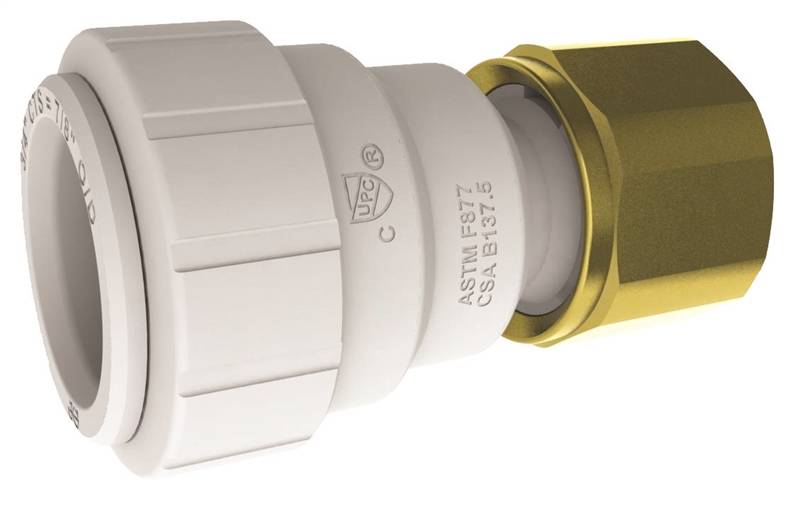 SHARKBITE John Guest PSEI452826P Pipe Connector, 3/4 in, CTS x NPT, Polysulfide, 160 psi Pressure PLUMBING, HEATING & VENTILATION SHARKBITE
