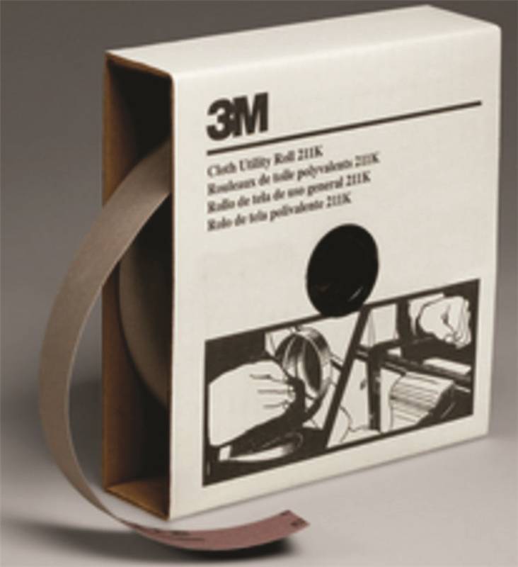 3M 3M 211K 05028 Utility Cloth Roll, 50 yd L, 1-1/2 in W, 120 Grit, Fine, Aluminum Oxide Abrasive BUILDING MATERIALS 3M