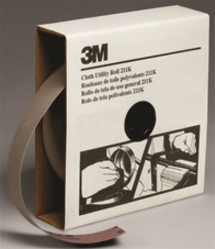 3M 3M 211K 05026 Utility Cloth Roll, 50 yd L, 1-1/2 in W, 180 Grit, Very Fine, Aluminum Oxide Abrasive BUILDING MATERIALS 3M