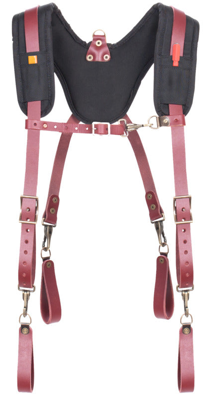 HULTAFORS CLC Signature Elite Series 21522 Padded Yoke Leather Suspender, One-Size, Grain Leather/1680D Ballistic Nylon