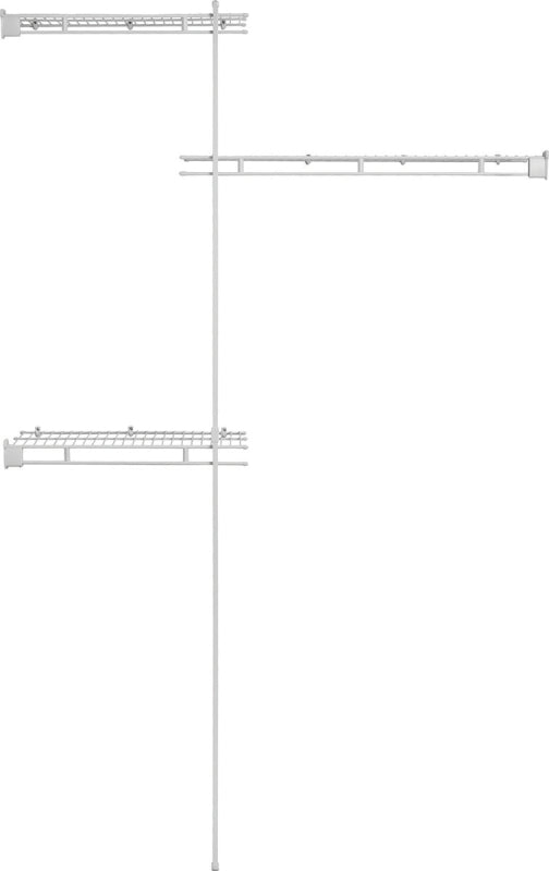 CLOSETMAID ClosetMaid 1640 Series Closet Organizer Kit, 60 in W x 12 in D x 78 in H Dimensions, Steel, White, Vinyl-Coated HARDWARE & FARM SUPPLIES CLOSETMAID