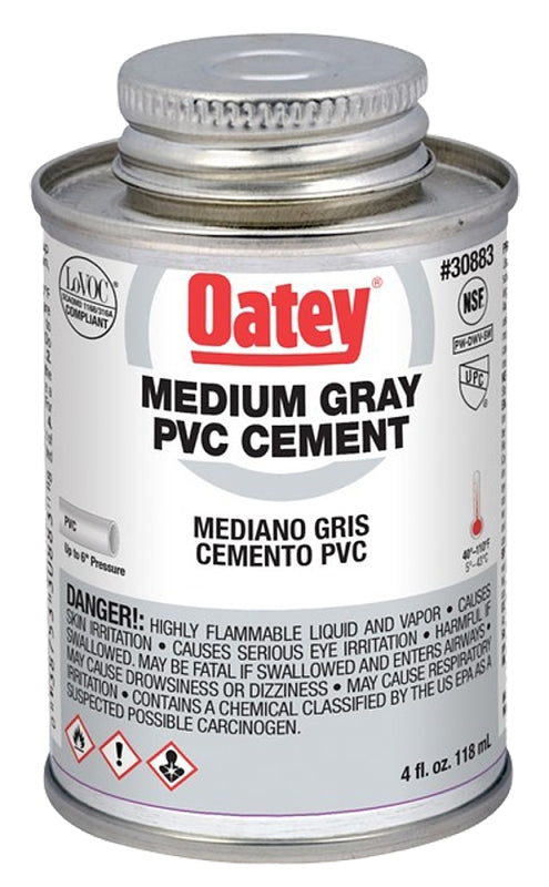 OATEY Oatey 30883 Medium-Bodied Fast Set Cement, 4 oz Can, Liquid, Gray PLUMBING, HEATING & VENTILATION OATEY