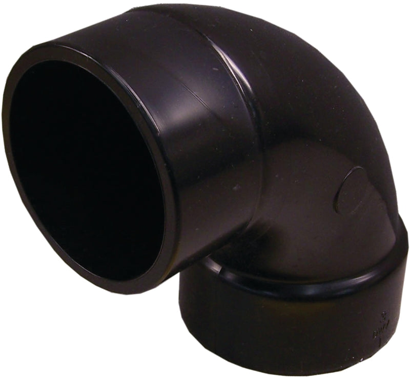 IPEX USA LLC-CANPLAS Canplas 102453LBC Sanitary Street Pipe Elbow, 3 in, Spigot x Hub, 90 deg Angle, ABS, Black LAWN & GARDEN IPEX USA LLC-CANPLAS